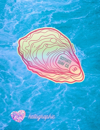 Kiss Me at Low Tide Holographic Clam Sticker