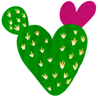 Heart Cactus Art By Unruly Femme