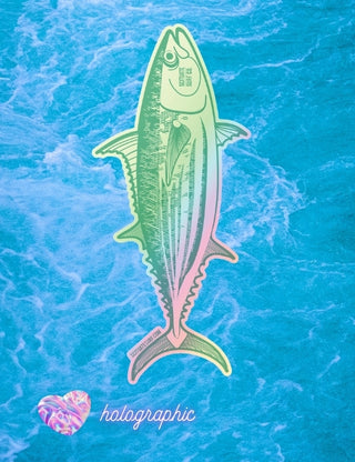 Holy Mackerel Jumbo Holographic Tuna Sticker